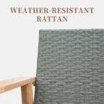 Outdoor Wicker Patio Furniture Sets 4 Pieces, All-Weather Aluminum Rattan Padded Sofa Patio Conversation Sets with 2 Pillows for