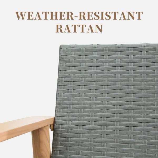 Outdoor Wicker Patio Furniture Sets 4 Pieces, All-Weather Aluminum Rattan Padded Sofa Patio Conversation Sets with 2 Pillows for