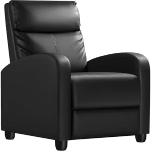 Recliner Chair, Recliner Sofa PU Leather for Adults, Recliners Home Theater Seating with Lumbar Support, Reclining Sofa Chair f